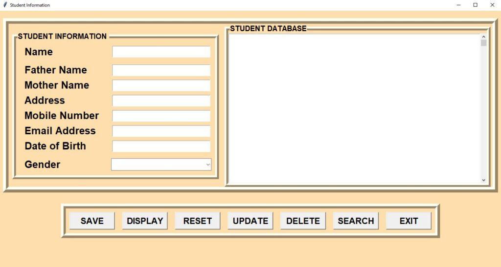 Student Management System Project In Python Using Database
