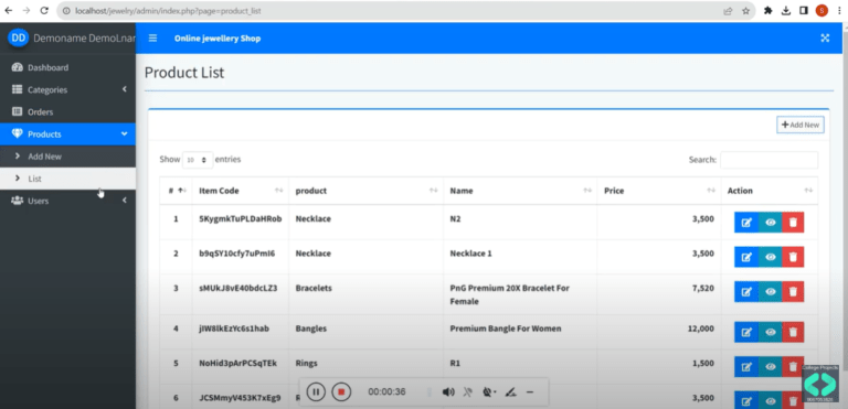 Online Jewellery Shop Management System Project In PHP