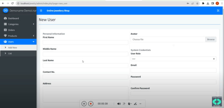 Online Jewellery Shop Management System Project In PHP